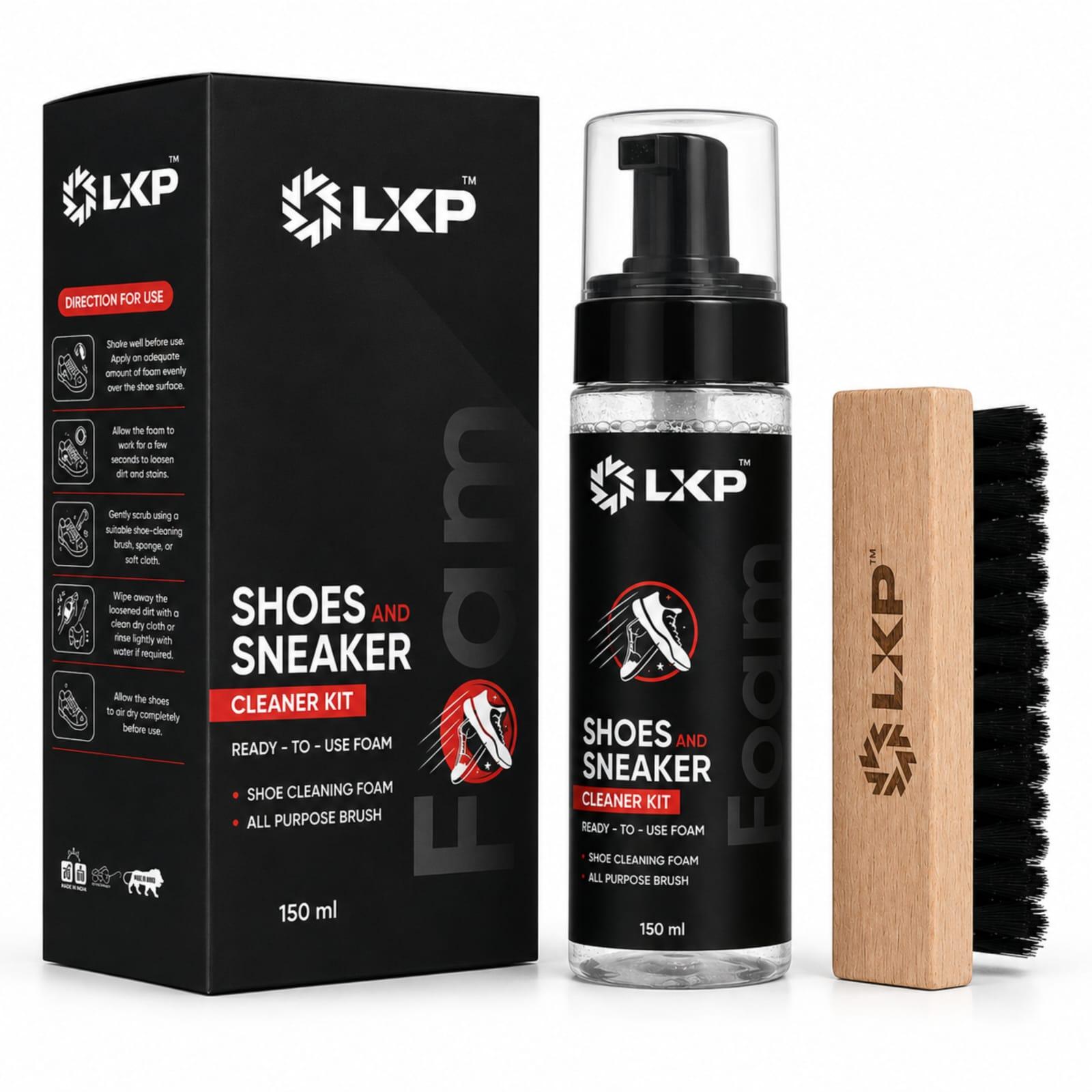 Shoes and Sneaker Cleaner Kit with 150ml foam bottle, box and brush